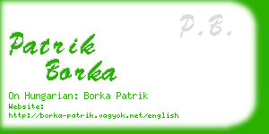 patrik borka business card
